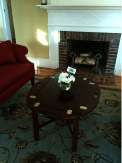 Seating room furniture and fireplace